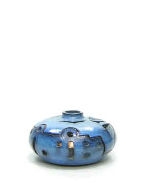 663 - vintage waxinelichtjes houder blauw
