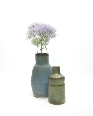 715 - 716 - vintage vaasje mat blauw en mat groen