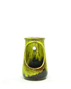 873 - vintage wand kandelaar geel-bruin
