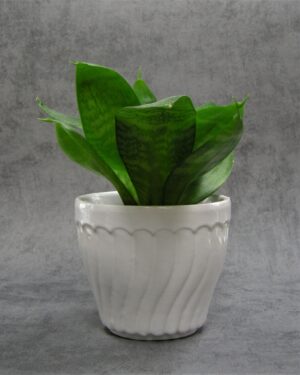 888 - vintage bloempot op stokjes gebakken