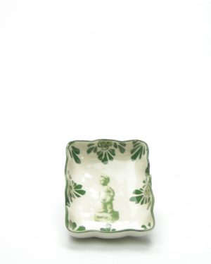 189 – Vintage asbak Bartje handpainted groen-wit (1)