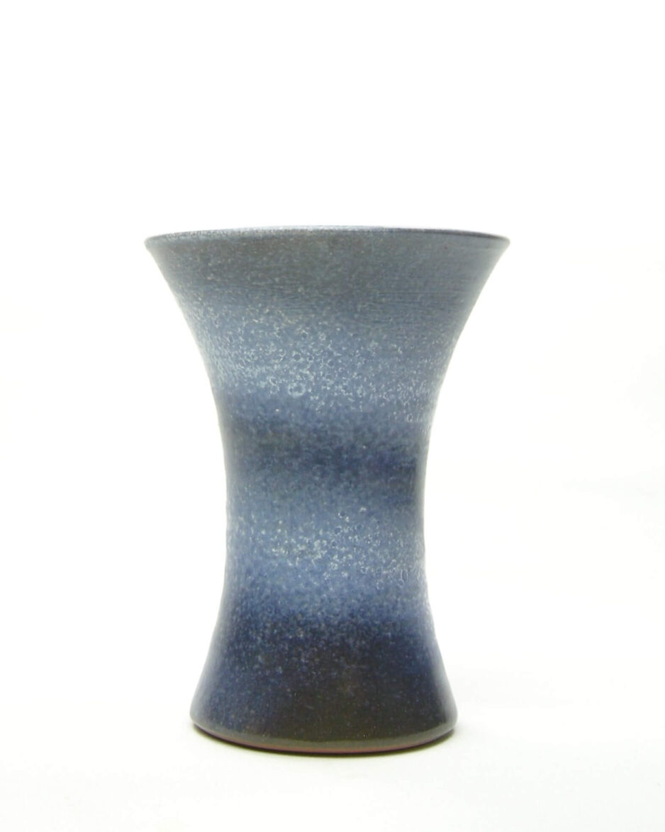 281 - vintage vaas met strepen blauw