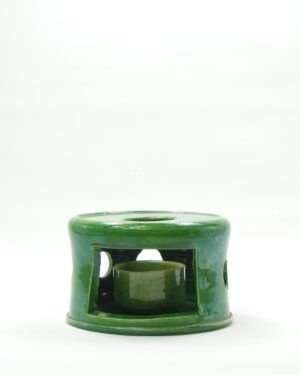 346 - warmhouder met waxinelicht houder groen