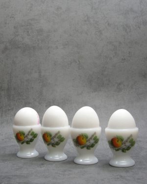 637 - Vintage eierdopjes Acropal France glas wit