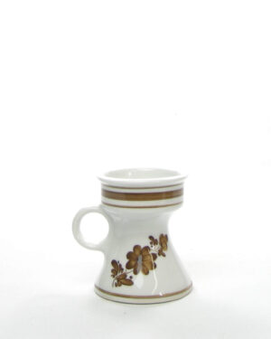 616 - vintage kandelaar met bloemen wit bruin