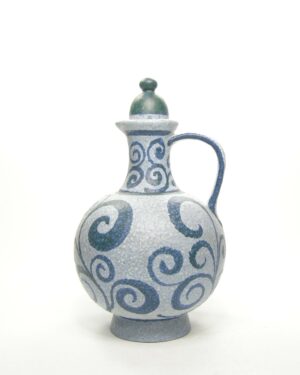 661 - vintage pitcher kan blauw