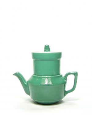 820 - koffiepotje op stokjes gebakken groen