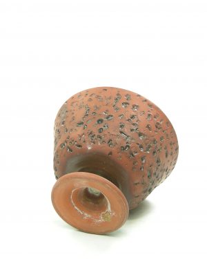 1209 – bloempot berkenbast op voet bruin – zwart