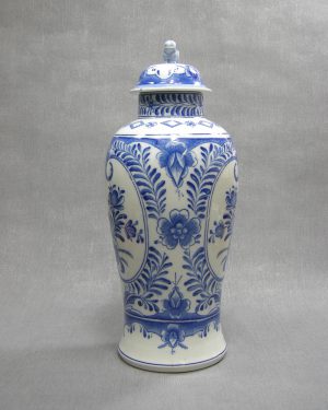 1231 – Pot met deksel Delfts motief wit – blauw