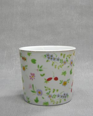 1233 – bloempot Arte Viva Porcelain wit met bloemen