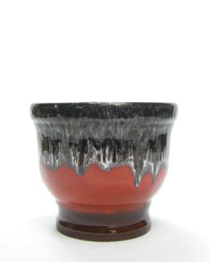 1417 - bloempot Fat Lava 073 22 16 zwart - wit - rood - bruin