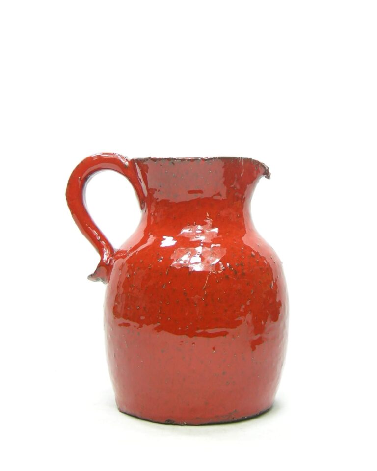1433 – vaas – pitcher grof aardewerk rood