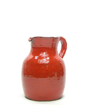 1433 – vaas – pitcher grof aardewerk rood