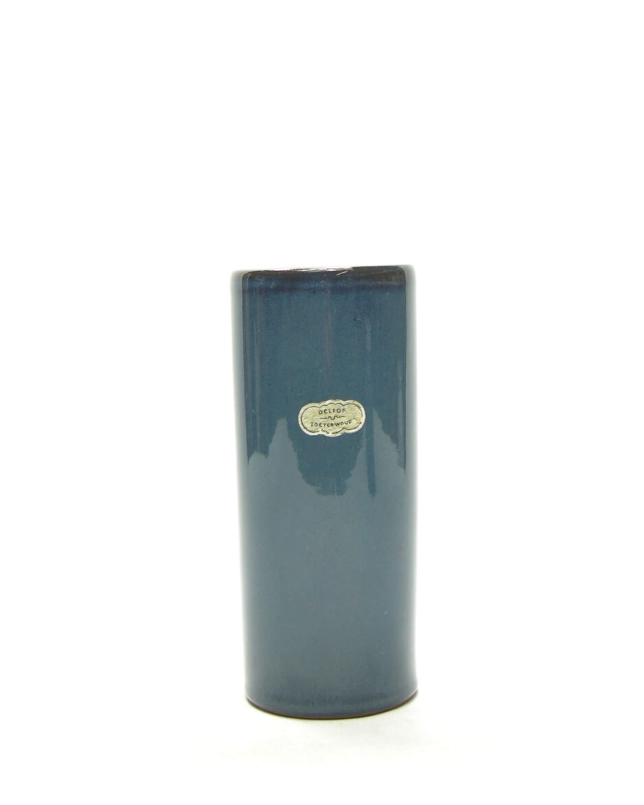 1464 - vaasje Delfos Zoeterwoude cilinder blauw