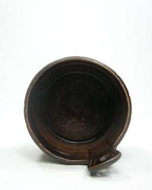 1533 – Vintage wand bloempot Ü-keramik 210-14 fat lava zwart-groen-oranje