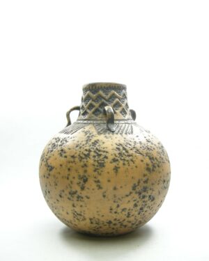 1554 – Vintage vaas West Germany Jasba Keramik 153-23 bruin – zwart