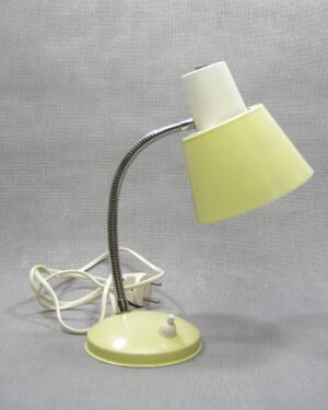 1565 - vintage bureaulamp wit-geel-chroom