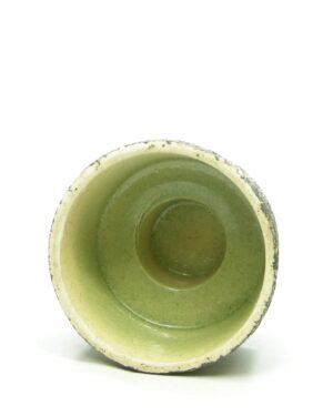 1590 – vintage bloempot Berkenbast zwart – groen