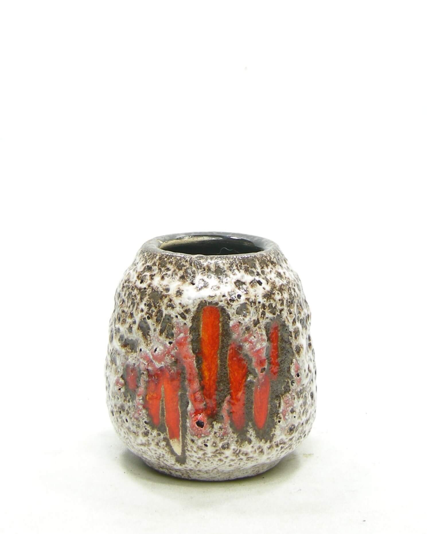 1592 - vintage vaasje Scheurich Lora decor oranje - bruin