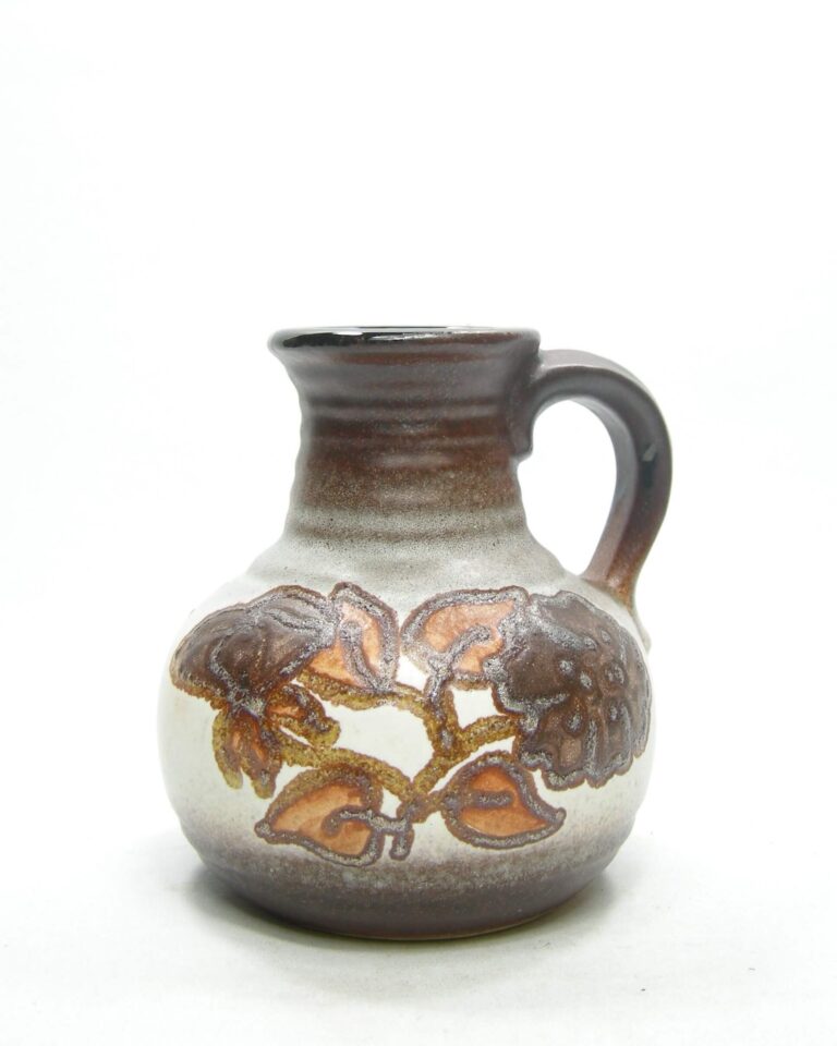 1593 – vintage vaas West Germany Bay keramik 631-14 bruin