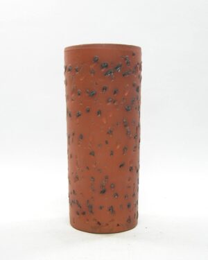 1628 - vintage vaas berkenbast cilinder bruin - zwart