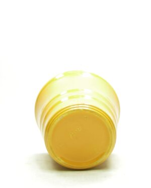 1678 – vintage bloempot ADCO 21112 op stokjes gebakken geel (4)