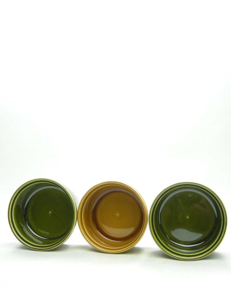 1697 – vintage snack schaaltjes groen en bruin