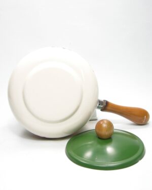 1761 – vintage fondue set jaren 70 bruin-groen-oranje
