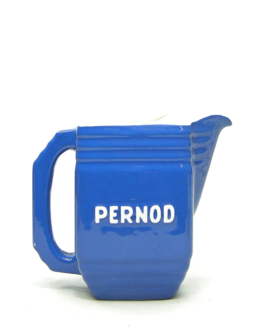 1768 - vintage pitcher PERNOD blauw - wit