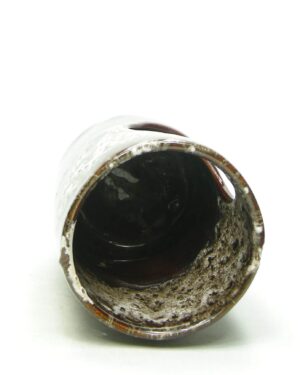 1795 – vintage wand bloempot fat lava bruin – wit