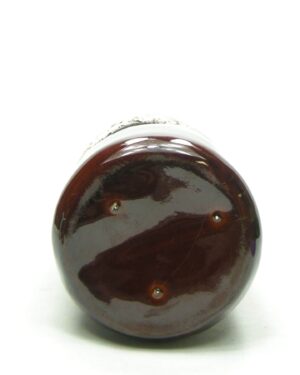 1795 – vintage wand bloempot fat lava bruin – wit