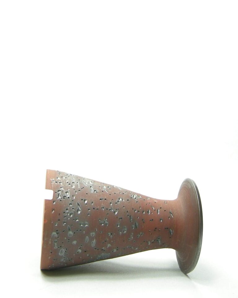 1796 – vintage vaasje Delfos Zoeterwoude Berkenbast zwart – bruin