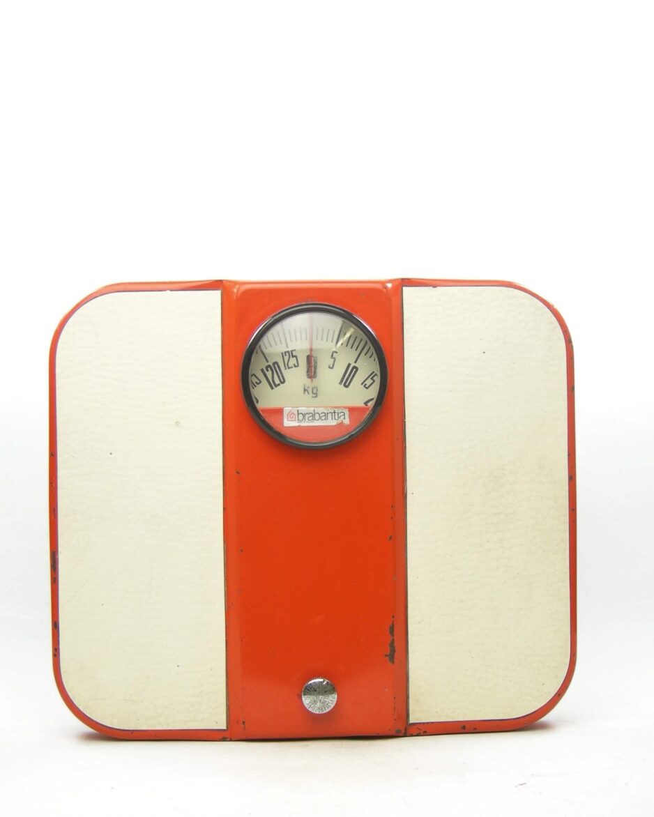 1825 - vintage weegschaal Brabantia oranje - crème