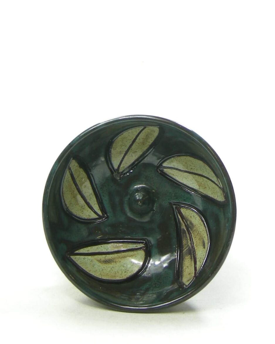 1906 - vintage kandelaar handwerk groen - zwart - bruin