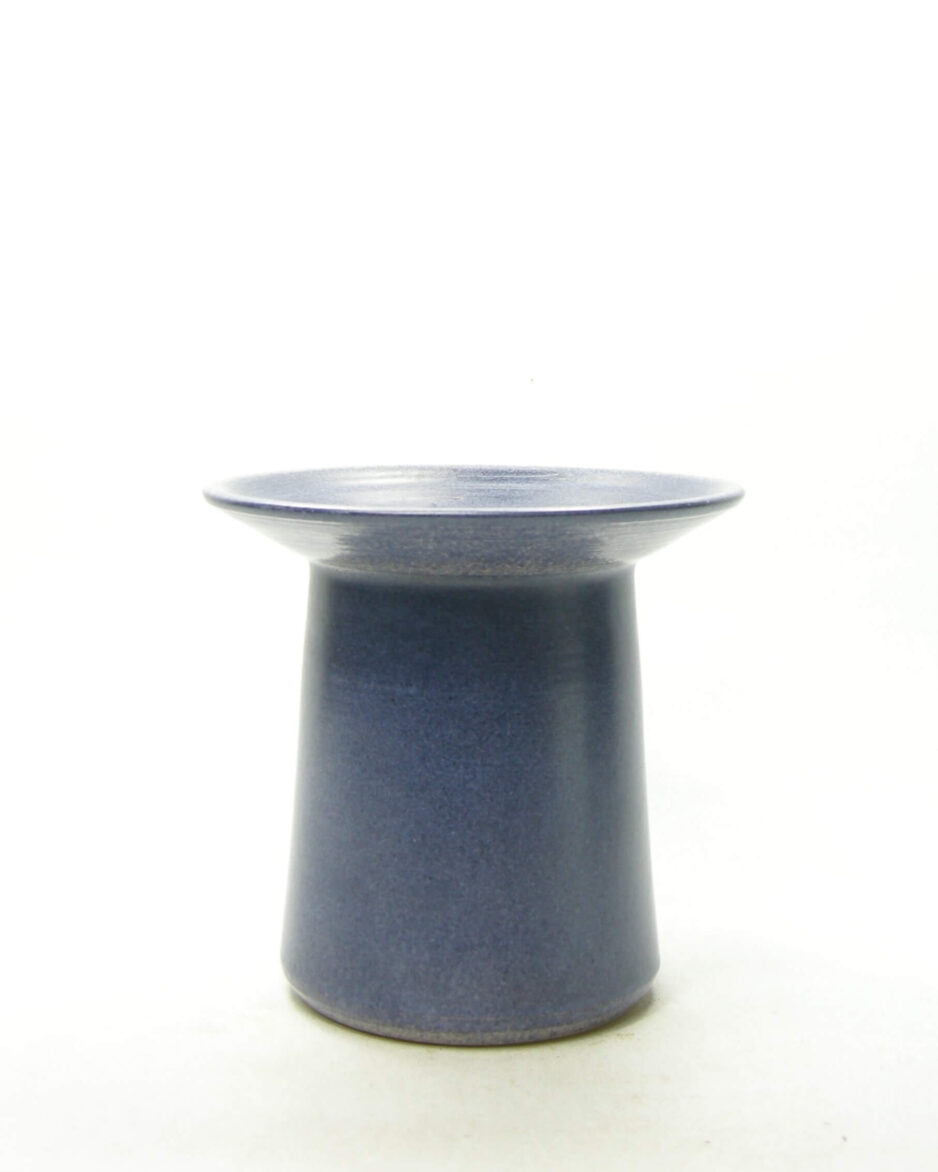 1932 - vintage bloempot met brede rand blauw