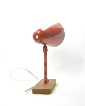 1936 – vintage metalen lamp met sterretjes rond de rand bruin/rood