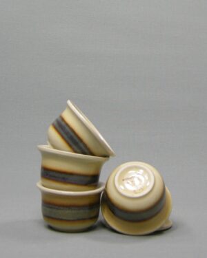 1992 – vintage eierdopjes CP Colditz bruin – beige