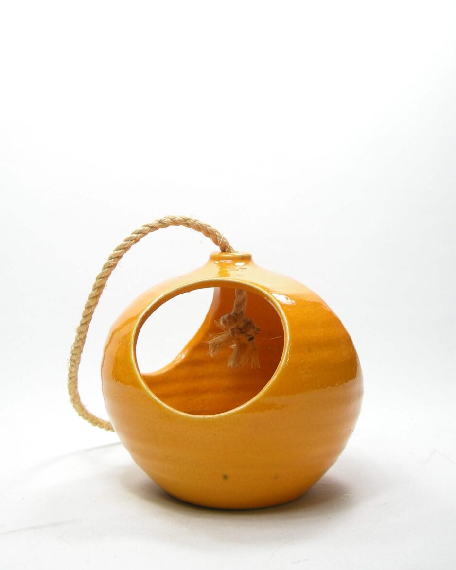 2002 - vintage hang bloempot globe oranje