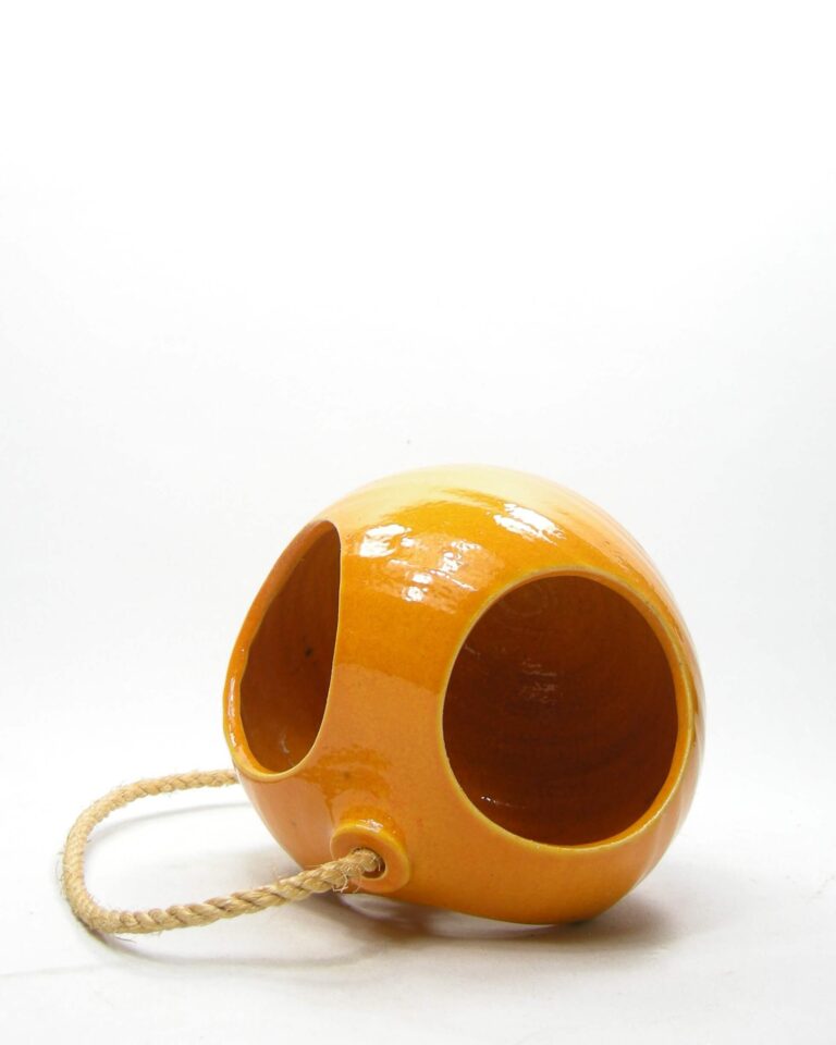 2002 – vintage hang bloempot globe oranje