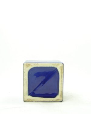 2004 – vintage bloempot vierkant blauw