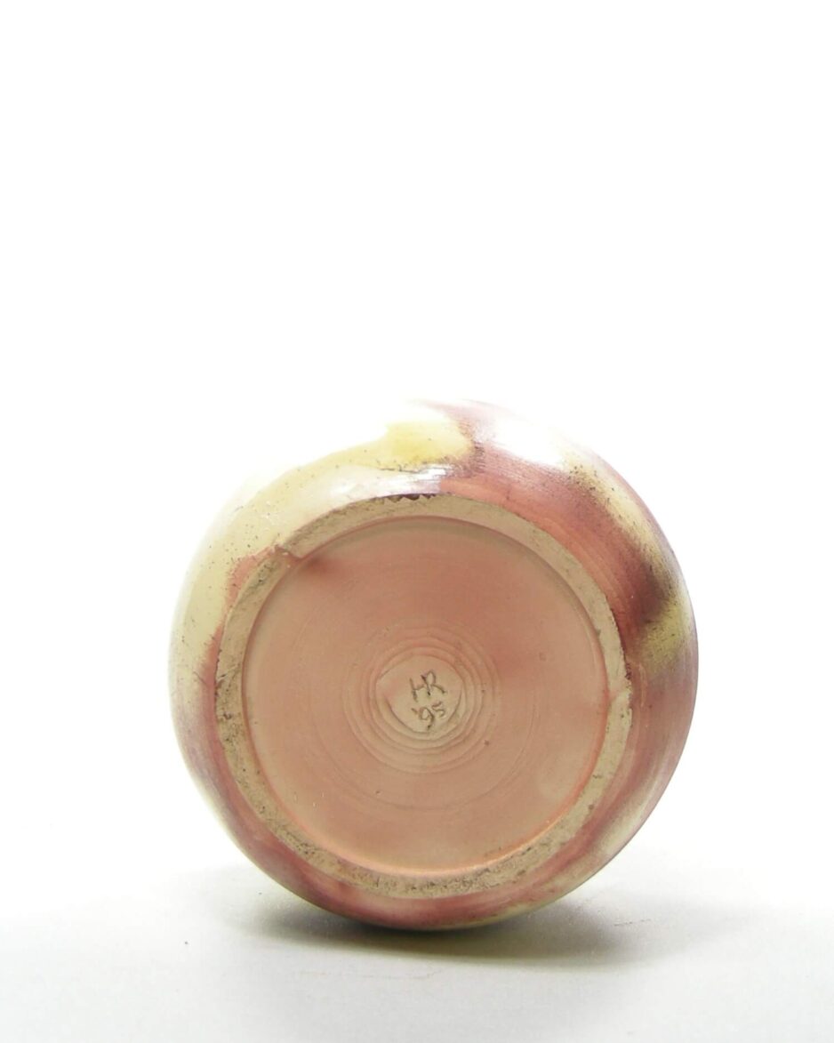 2022 - vintage bloempot gesigneerd HR95 beige - roze