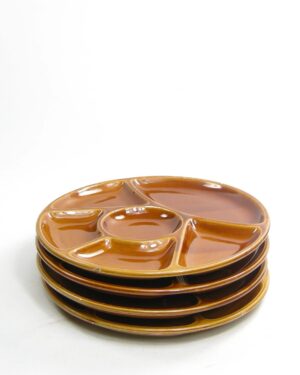 2134 - vintage gourmetbord - fonduebord bruin