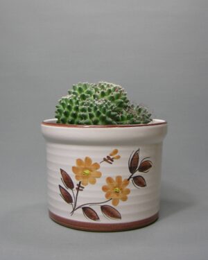 2226 - vintage bloempot met bloemen