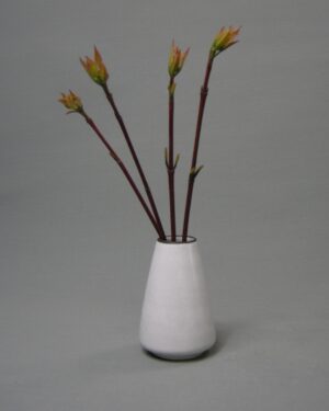 2363 - vintage vaasje gespikkeld wit