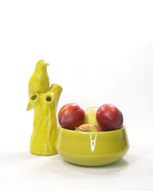 2512-2513- vintage schaaltje en vaasje vogel