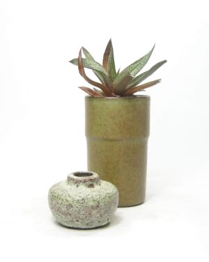 2536-2538 - vintage beker Lucie Q Bakker en vaasje bruisglazuur