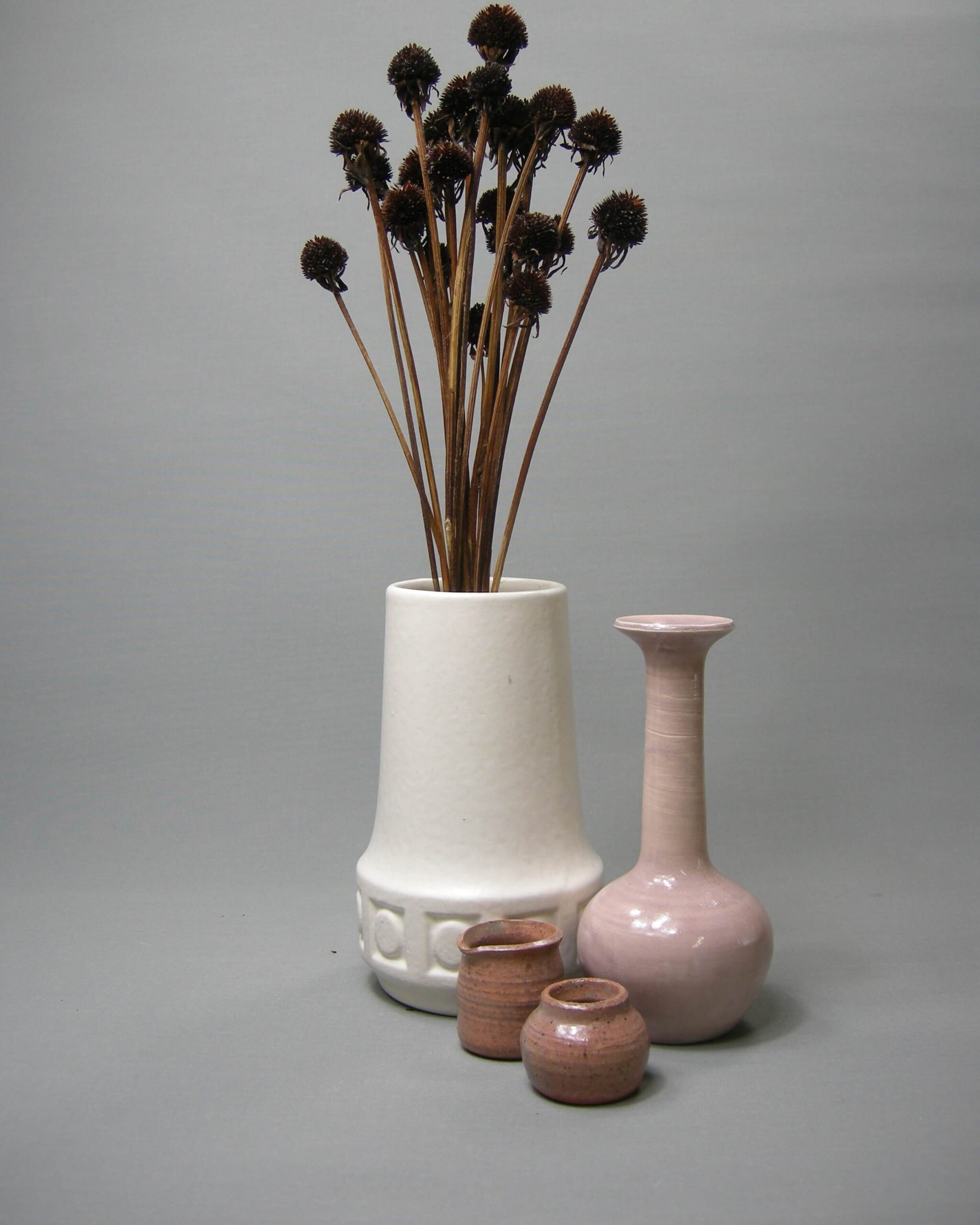 2614-2615-2616- vaas Scheurich en kleine vaasjes