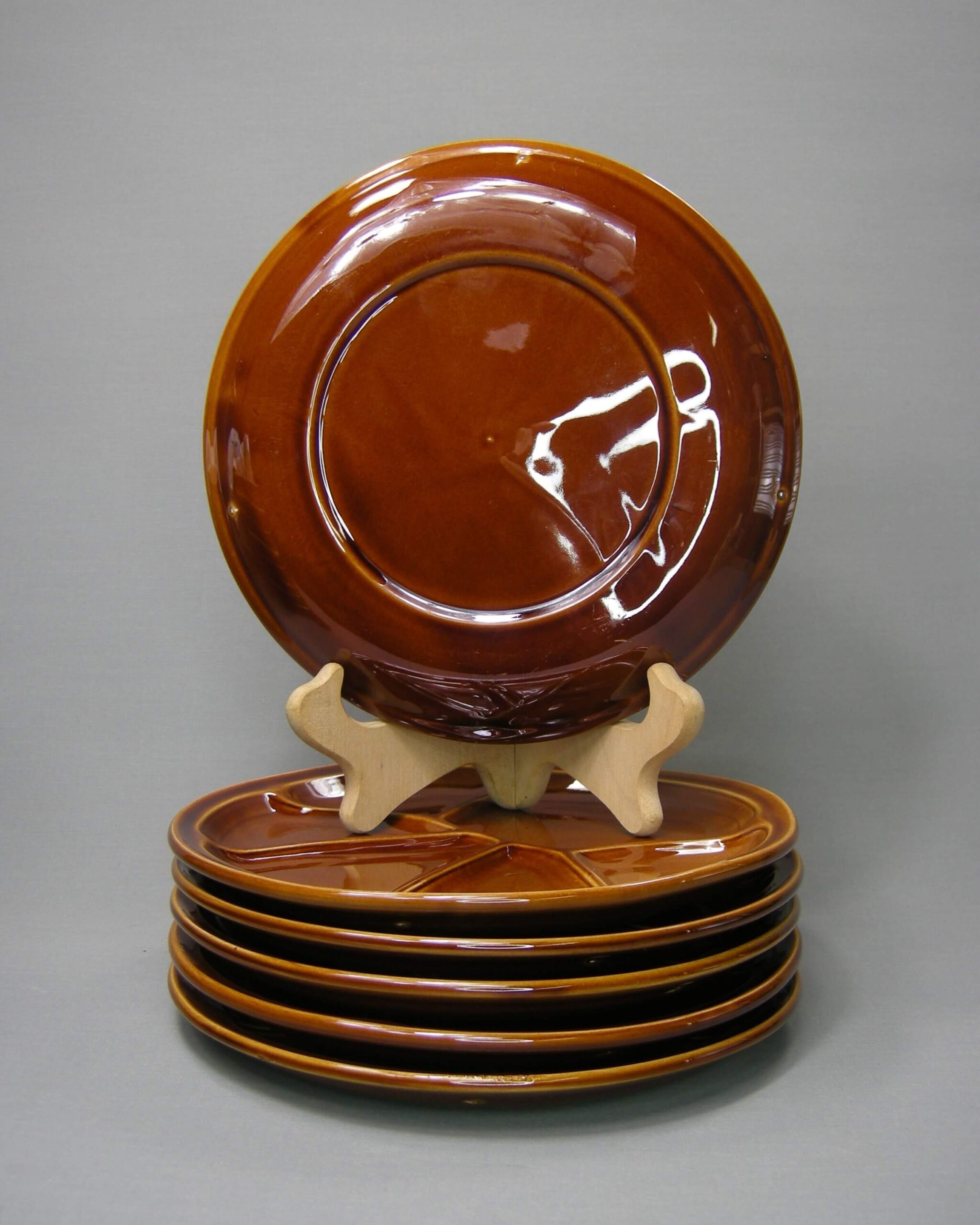 2617 - vintage Gourmetbord – fonduebord bruin