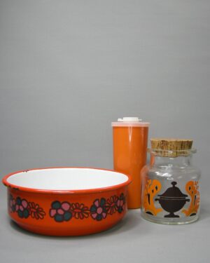 2626-2627-2631- Brabantia schaal, tupperware beker, voorraadpot