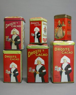 2653-2654- vintage blikken Droste Cacao